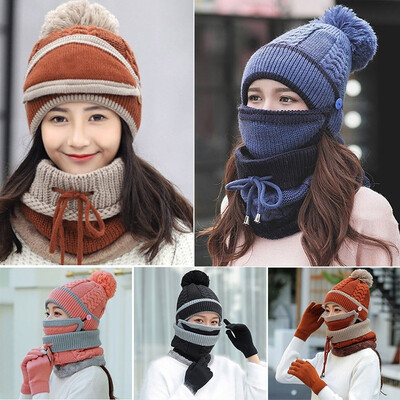Women Winter Warm Knitted Cotton Caps Touch Screen Gloves Masks&Scarves for Women Outdoor Cold Protection
Women Winter Warm Knitted Cotton Caps Touch Screen Gloves Masks&Scarves for Women Outdoor Cold Protection