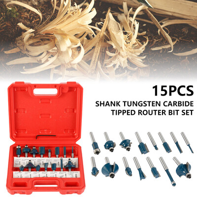 Willstar 15Pcs Shank Tungsten TCT Carbide Tipped Router Bits Set 14" Wood Working Kit
Willstar 15Pcs Shank Tungsten TCT Carbide Tipped Router Bits Set 14" Wood Working Kit