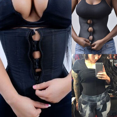SLIMBELLE Latex Waist Cincher Waist Trainer Trimmer Long Torso with 3 Hook Rows Zip Up Steel Boned Sweating Gym
SLIMBELLE Latex Waist Cincher Waist Trainer Trimmer Long Torso with 3 Hook Rows Zip Up Steel Boned Sweating Gym