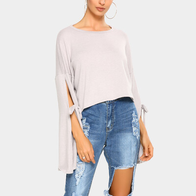 New Fashion Women Autumn Winter Crop Top Round Neck Strappy Slit Sleeves Solid Color Cropped T-Shirt
New Fashion Women Autumn Winter Crop Top Round Neck Strappy Slit Sleeves Solid Color Cropped T-Shirt