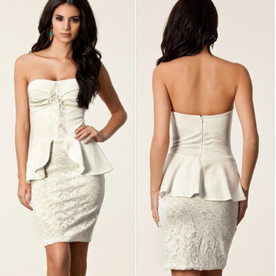 New European&American wrapped chest lotus leaf lace lace collar sexy temperament dress
New European&American wrapped chest lotus leaf lace lace collar sexy temperament dress