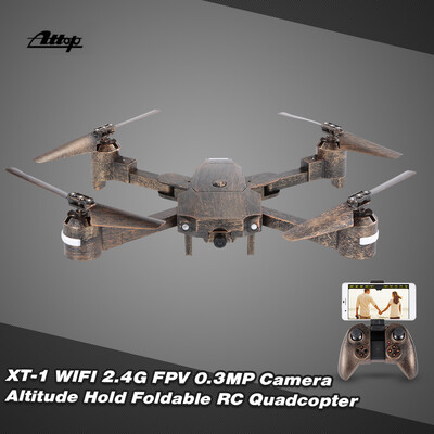 Attop XT-1 WIFI 24G 6-axis Gyro FPV 20MP Camera 3D Flip Altitude Hold Foldable RC Quadcopter
Attop XT-1 WIFI 24G 6-axis Gyro FPV 20MP Camera 3D Flip Altitude Hold Foldable RC Quadcopter