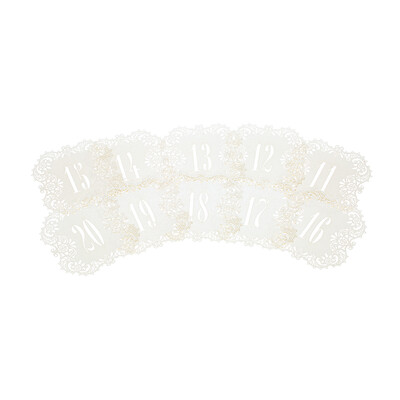 10pcsset Mini Pearl Paper Laser Cut Table Number Cards Place Cards for Weddings Party Banquet Decoration--Number 11-20 White
10pcsset Mini Pearl Paper Laser Cut Table Number Cards Place Cards for Weddings Party Banquet Decoration--Number 11-20 White
