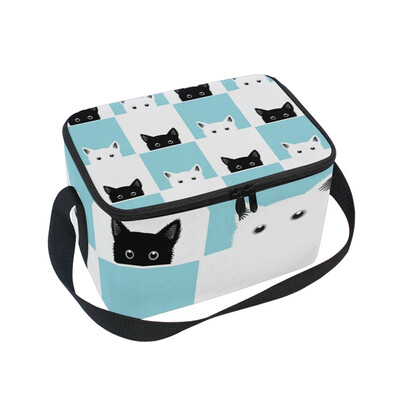 ALAZA Black White Blue Cat Lunch Box Insulated Lunch Bag Large Cooler Tote Bagfor Men Women
ALAZA Black White Blue Cat Lunch Box Insulated Lunch Bag Large Cooler Tote Bagfor Men Women