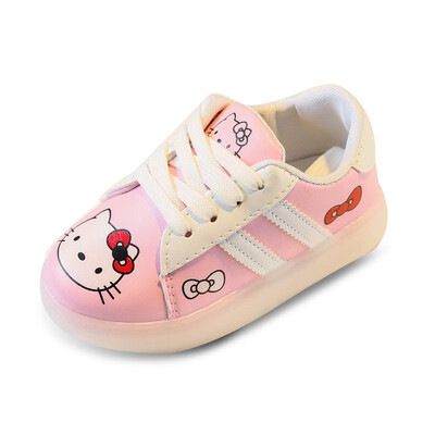 2018 New Girls Led Light Up Luminous Glowing Sneaker hello kitty Children Shoes Sports Casual Running Kids Shoes Size 21-30
2018 New Girls Led Light Up Luminous Glowing Sneaker hello kitty Children Shoes Sports Casual Running Kids Shoes Size 21-30