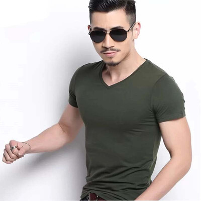 Aa-shop 95cotton Men V-neck T-shirt Solid color Business Style
Aa-shop 95cotton Men V-neck T-shirt Solid color Business Style