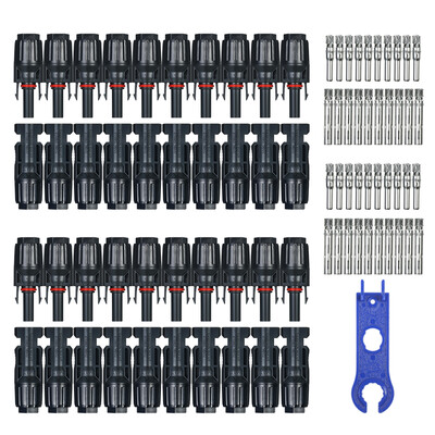20 Pairs MC4 MaleFemale Solar Panel Cable Connectors with Spanner Assembly Tool for PV System
20 Pairs MC4 MaleFemale Solar Panel Cable Connectors with Spanner Assembly Tool for PV System