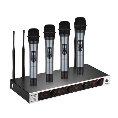 Professional 4 Channel VHF Wireless Handheld Microphone System 4 Microphones 1 Wireless Receiver 635mm Audio Cable Power Adapter
Professional 4 Channel VHF Wireless Handheld Microphone System 4 Microphones 1 Wireless Receiver 635mm Audio Cable Power Adapter