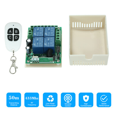 433Mhz DC 12V 4CH Universal Relay Wireless RF Remote Control Switch Receiver Module&5PCS 4 Key RF 433 Mhz Transmitter Fixed Co
433Mhz DC 12V 4CH Universal Relay Wireless RF Remote Control Switch Receiver Module&5PCS 4 Key RF 433 Mhz Transmitter Fixed Co