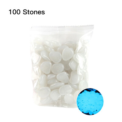 100pcsBag Luminous Pebbles Glow in the Dark Stones Home Fish Tank Outdoor Decor Garden Walkway