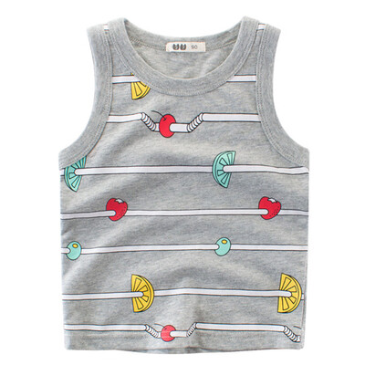 Boy Sleeveless Cotton Tank Tops Round Neck Summer Kids Clothes Cute Fruit Printing Vest Grey 90
Boy Sleeveless Cotton Tank Tops Round Neck Summer Kids Clothes Cute Fruit Printing Vest Grey 90