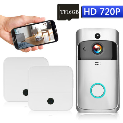 WiFi Smart Wireless Security DoorBell Smart HD 720P Visual Intercom Recording Video Door Phone Remote Home Monitoring Night Vision
WiFi Smart Wireless Security DoorBell Smart HD 720P Visual Intercom Recording Video Door Phone Remote Home Monitoring Night Vision