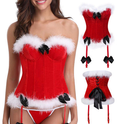 SLIMBELLE Womens Mrs Santa Claus Set Party Costume Christmas Push Up Bustier Corset Top
SLIMBELLE Womens Mrs Santa Claus Set Party Costume Christmas Push Up Bustier Corset Top