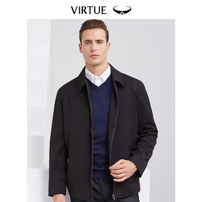 Virtue rich classic lapel mens jacket 2019 spring new business casual middle-aged father loaded mens jacket YJM30113001 black 50
Virtue rich classic lapel mens jacket 2019 spring new business casual middle-aged father loaded mens jacket YJM30113001 black 50