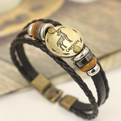 12 Constellations Bracelet Fashion Jewelry Leather Bracelet Men Casual Personality Zodiac Signs Punk Bracelet
12 Constellations Bracelet Fashion Jewelry Leather Bracelet Men Casual Personality Zodiac Signs Punk Bracelet