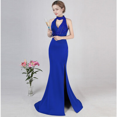 New Sexy Halter Diamond Hollow Mermaid Dress Black Elegant Sleeveless Long Slim Party Dinner Evening Dress
New Sexy Halter Diamond Hollow Mermaid Dress Black Elegant Sleeveless Long Slim Party Dinner Evening Dress