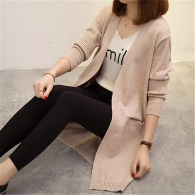 Womens autumnwinter 2018 womens Korean version of solid color baggy knitted cardigan with a slim sweater jacket
Womens autumnwinter 2018 womens Korean version of solid color baggy knitted cardigan with a slim sweater jacket