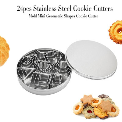 24pcs Cookie Cutters Stainless Steel Cutter Mold Sandwich Cutters Mini Geometric Shapes Cookie Cutter
24pcs Cookie Cutters Stainless Steel Cutter Mold Sandwich Cutters Mini Geometric Shapes Cookie Cutter