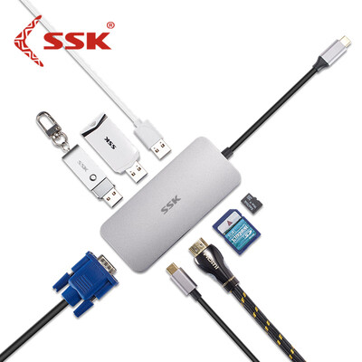 SSK C555 docking station Type-C to VGA HDMI 3 port USB30 splitter TF SD card reader 8-in-1 Apple MacBook notebook docking station
SSK C555 docking station Type-C to VGA HDMI 3 port USB30 splitter TF SD card reader 8-in-1 Apple MacBook notebook docking station