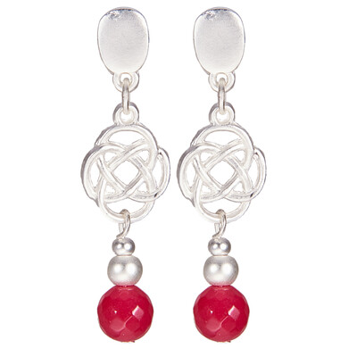 Alloy Ear Studs with Ear Nuts & Gemstone Beads Matte Style Cadmium Free & Nickel Free & Lead Free Chinese Knot DeepPink 925
Alloy Ear Studs with Ear Nuts & Gemstone Beads Matte Style Cadmium Free & Nickel Free & Lead Free Chinese Knot DeepPink 925