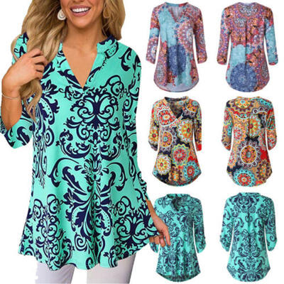 Fashion Womens Long Sleeve Loose Blouse Casual Shirt Floral Print Tops T-Shirt 
Fashion Womens Long Sleeve Loose Blouse Casual Shirt Floral Print Tops T-Shirt