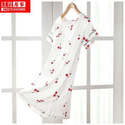 Red Bean Home 2019 Spring&Summer New Women Pajamas Cotton Breathable Cherry Print Home Service Short Sleeve Nightdress 026 White 16084A
Red Bean Home 2019 Spring&Summer New Women Pajamas Cotton Breathable Cherry Print Home Service Short Sleeve Nightdress 026 White 16084A