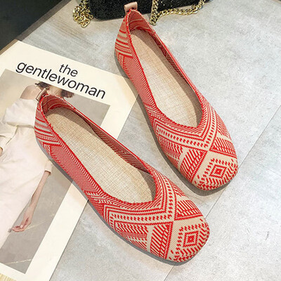 Net red flat bottom womens knitted shoes 2019 spring&summer breathable soft bottom ballet bean shoes Joker fly woven loafers 
Net red flat bottom womens knitted shoes 2019 spring&summer breathable soft bottom ballet bean shoes Joker fly woven loafers