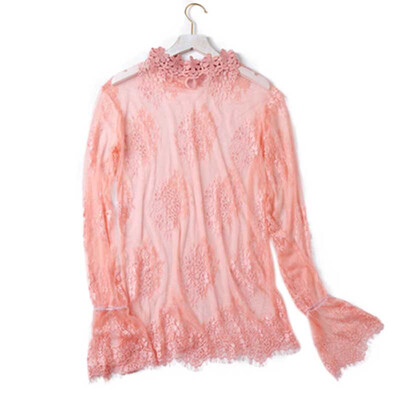 Women Summer Lace Transparent Long Sleeve Solid Color Sexy Personality All-match Shirts
Women Summer Lace Transparent Long Sleeve Solid Color Sexy Personality All-match Shirts