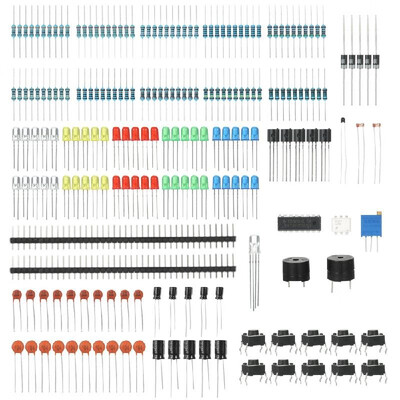 New Electronics Components Basic Starter Kit for Arduino UNO MEGA2560 Raspberry Pi with LED Precision Potentiometer Buzzer Capacit
New Electronics Components Basic Starter Kit for Arduino UNO MEGA2560 Raspberry Pi with LED Precision Potentiometer Buzzer Capacit