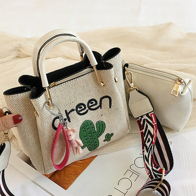 Summer new small fresh wide shoulder strap contracted Mori Harajuku linen embroidered cactus mother-daughter bag
Summer new small fresh wide shoulder strap contracted Mori Harajuku linen embroidered cactus mother-daughter bag