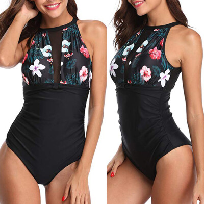 Saidsome Women One Piece Flower Print Keyhole Mesh Halter Plunge Ruched Monokini Swimwear
Saidsome Women One Piece Flower Print Keyhole Mesh Halter Plunge Ruched Monokini Swimwear