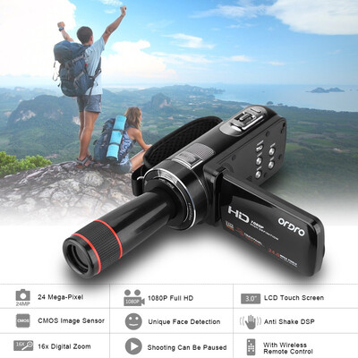 ORDRO HDV-Z8 1080P Full HD Digital Video Camera Camcorder 16× Digital Zoom Digital Rotation LCD Touch Screen Max 24 Mega Pixels
ORDRO HDV-Z8 1080P Full HD Digital Video Camera Camcorder 16× Digital Zoom Digital Rotation LCD Touch Screen Max 24 Mega Pixels