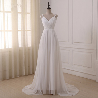 Beach Wedding Dress vestido de noiva In Stock Plus Size Spaghetti Straps Chiffon S003
Beach Wedding Dress vestido de noiva In Stock Plus Size Spaghetti Straps Chiffon S003