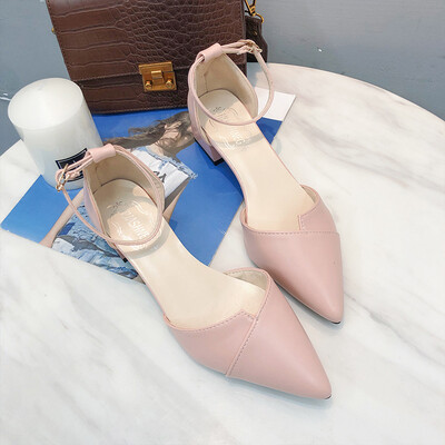 Thick heel single shoe woman 2019 summer new elegant water drill one word buckle sandals with pointed shallow high heels
Thick heel single shoe woman 2019 summer new elegant water drill one word buckle sandals with pointed shallow high heels