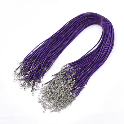 Waxed Cord Necklace Making with Iron Lobster Claw Clasps Platinum DarkViolet 178"18"45546cm 2mm
Waxed Cord Necklace Making with Iron Lobster Claw Clasps Platinum DarkViolet 178"18"45546cm 2mm