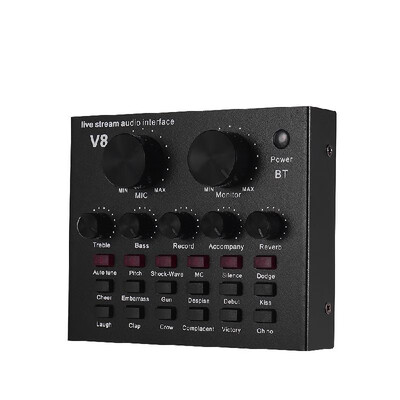 External Audio Mixing Sound Card USB Audio Interface BT Connection with Multiple Sound Effects Built-in Rechargeable Battery for
External Audio Mixing Sound Card USB Audio Interface BT Connection with Multiple Sound Effects Built-in Rechargeable Battery for