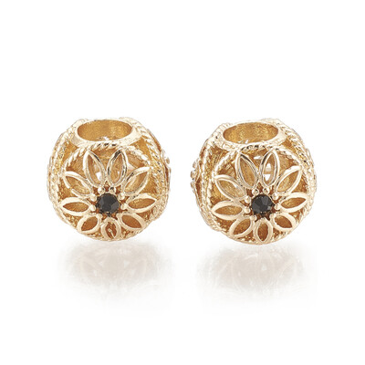 Alloy European Beads with Rhinestone Hollow Large Hole Beads Rondelle with Flower Golden 12x10mm Hole 5mm
Alloy European Beads with Rhinestone Hollow Large Hole Beads Rondelle with Flower Golden 12x10mm Hole 5mm