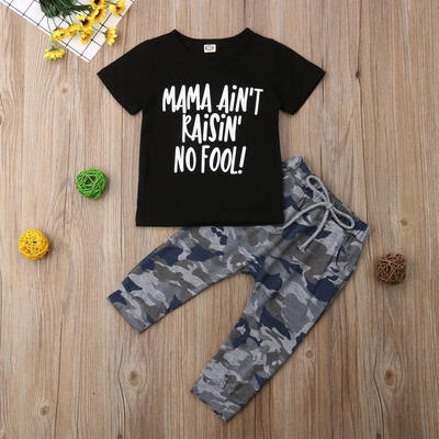 Toddler Kid Baby Boy Camoflage Letter Print Tops T Shirt Long Pants Tracksuit Outfit Clothes Set
Toddler Kid Baby Boy Camoflage Letter Print Tops T Shirt Long Pants Tracksuit Outfit Clothes Set