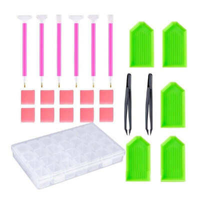DIY Diamond Painting Tools Set Pen Glue Plastic Tray Set Embroidery Cross Stitch Sewing Accessories 24 Pieces
DIY Diamond Painting Tools Set Pen Glue Plastic Tray Set Embroidery Cross Stitch Sewing Accessories 24 Pieces