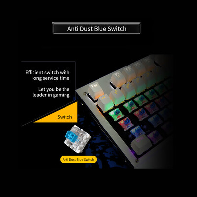 Backlit Mechanical Gaming Keyboard Blue Switch 87 Keys Ergonomic Keyboard Suspended Keys with Hand WristSilver
Backlit Mechanical Gaming Keyboard Blue Switch 87 Keys Ergonomic Keyboard Suspended Keys with Hand WristSilver