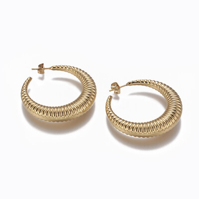 304 Stainless Steel Stud Earrings with Ear Nuts Golden 38385mm in diameter Pin 09mm
304 Stainless Steel Stud Earrings with Ear Nuts Golden 38385mm in diameter Pin 09mm
