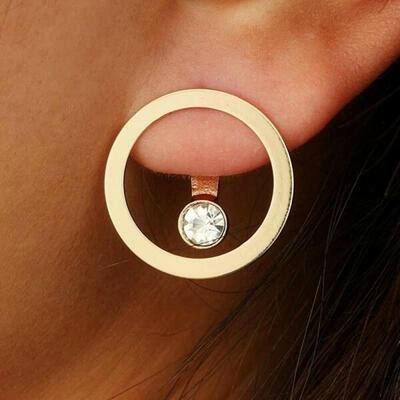 Korean New Geometric Circle Gold Earrings Rear Hanging Crystal Stud Earrings For Women Statement Earings Fashion Jewelry 2019
Korean New Geometric Circle Gold Earrings Rear Hanging Crystal Stud Earrings For Women Statement Earings Fashion Jewelry 2019