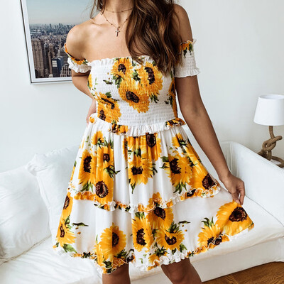 Women Strapless Floral Print Dress Ladies Fashion Slash Neck Tunic Dress Party Beach Mini Dress
Women Strapless Floral Print Dress Ladies Fashion Slash Neck Tunic Dress Party Beach Mini Dress