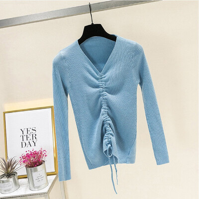 Casual Womens Long Sleeve V Neck Drawstring Knit Slim Pullover Sweater Tops Warm Basic Winter Sweater Woman 2018
Casual Womens Long Sleeve V Neck Drawstring Knit Slim Pullover Sweater Tops Warm Basic Winter Sweater Woman 2018