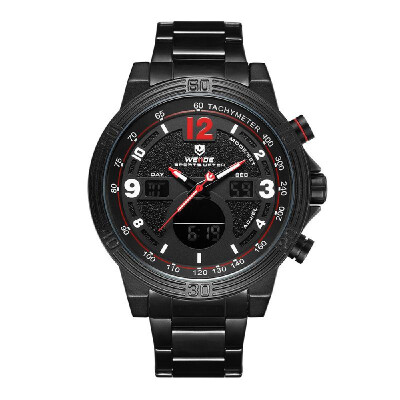 WEIDE WH6908 Dual Display Two Movement Quartz Digital Men Watch 3ATM Waterproof LCD Backlight Luminous Sport Calendar 24-Hour Alar
WEIDE WH6908 Dual Display Two Movement Quartz Digital Men Watch 3ATM Waterproof LCD Backlight Luminous Sport Calendar 24-Hour Alar