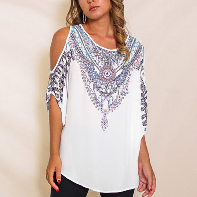 Starmoon Womens Casual O-Neck Retro Print Off-Shoulder Half Sleeve T-Shirt Top
Starmoon Womens Casual O-Neck Retro Print Off-Shoulder Half Sleeve T-Shirt Top