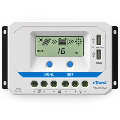 ViewStar-AU Series 10-60A PWM Solar Charge Controller for 12V24V36V48V Solar Panel System LCD Display Negative Grounded Solar
ViewStar-AU Series 10-60A PWM Solar Charge Controller for 12V24V36V48V Solar Panel System LCD Display Negative Grounded Solar