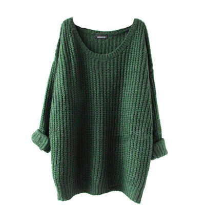 2019 Autumn Winter Fashion Female Loose Sweaters Round Neck Women Sweaters Pullovers Long Sleeve Knitted Sweater
