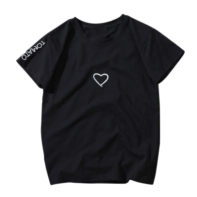 Brief Love Heart Embroidery Letters Printed O Neck Cotton Plus Size Couple T-shirt White Black
Brief Love Heart Embroidery Letters Printed O Neck Cotton Plus Size Couple T-shirt White Black