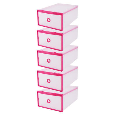 5 Storage Boxes Foldable Shoe Box Organizer Shoe Storage Bag Box Double Plastic Pink5 Storage Boxes
5 Storage Boxes Foldable Shoe Box Organizer Shoe Storage Bag Box Double Plastic Pink5 Storage Boxes